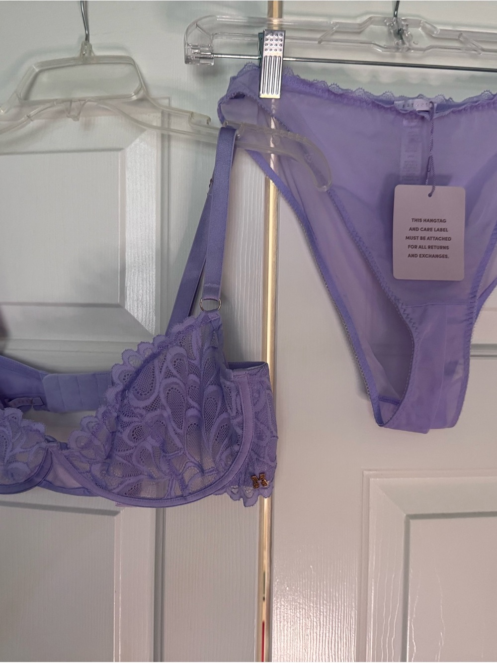 Savage X Fenty Lavender Lace Underwire Bra & Bikini Brief